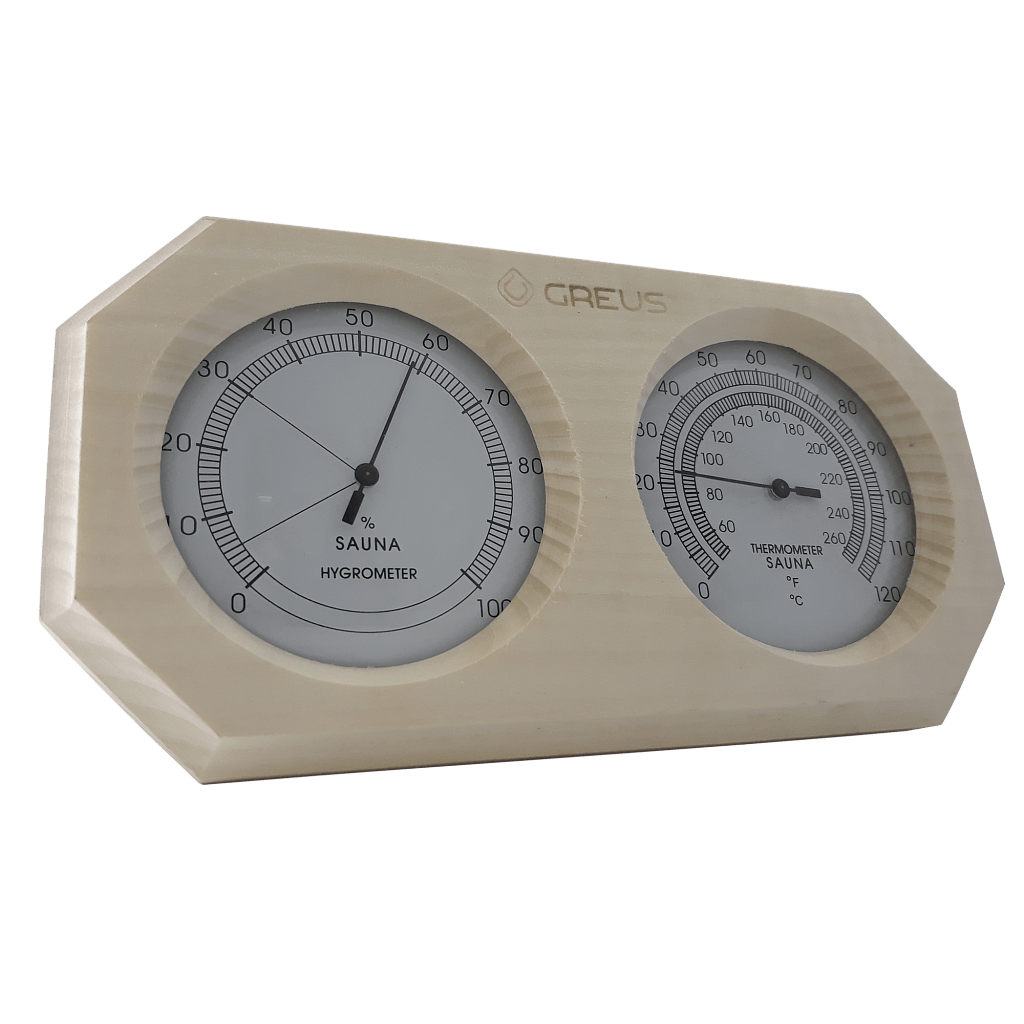 Термогигрометр Greus 26х14 липа для бани и сауны