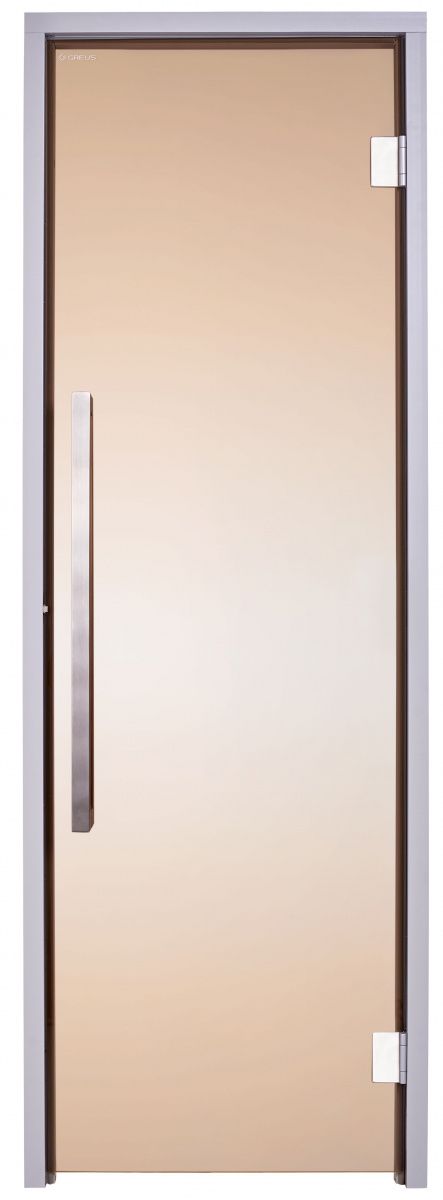 Скляні двері для хамама GREUS Exclusive 70/190 бронза 2 петлі