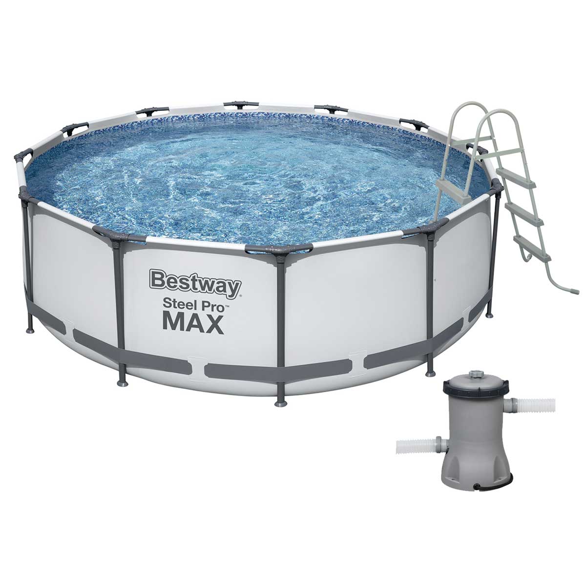 Каркасный бассейн Bestway 56418 (366х100 см) с картриджным фильтром и стремянкой