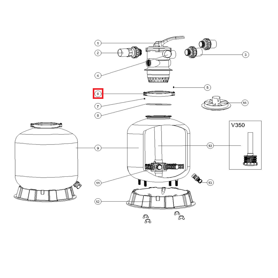 Зажимной хомут (89010101) фильтра Emaux серии P