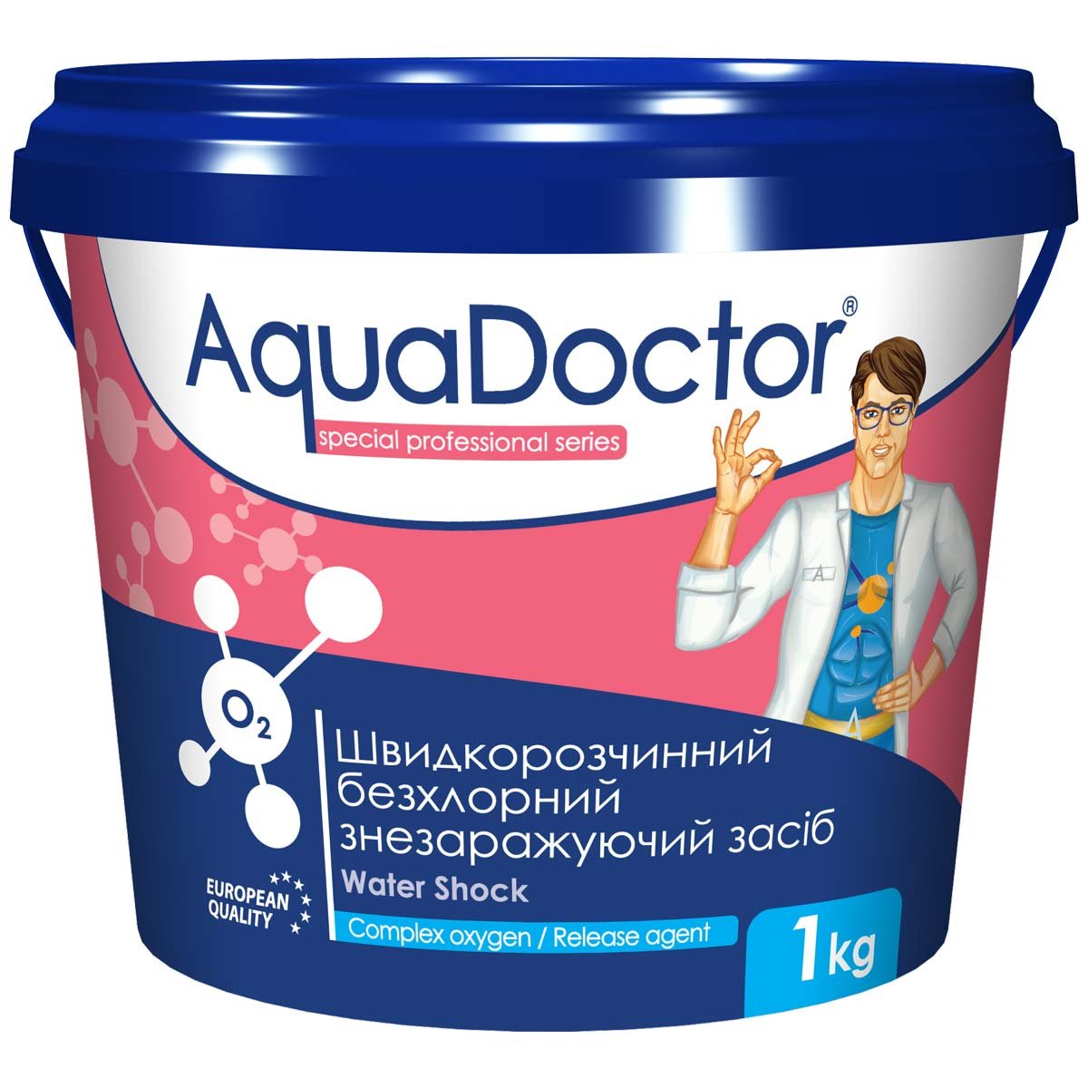 Бесхлорный препарат для бассейна (активный кислород) AquaDoctor Water Shock O2 1 кг