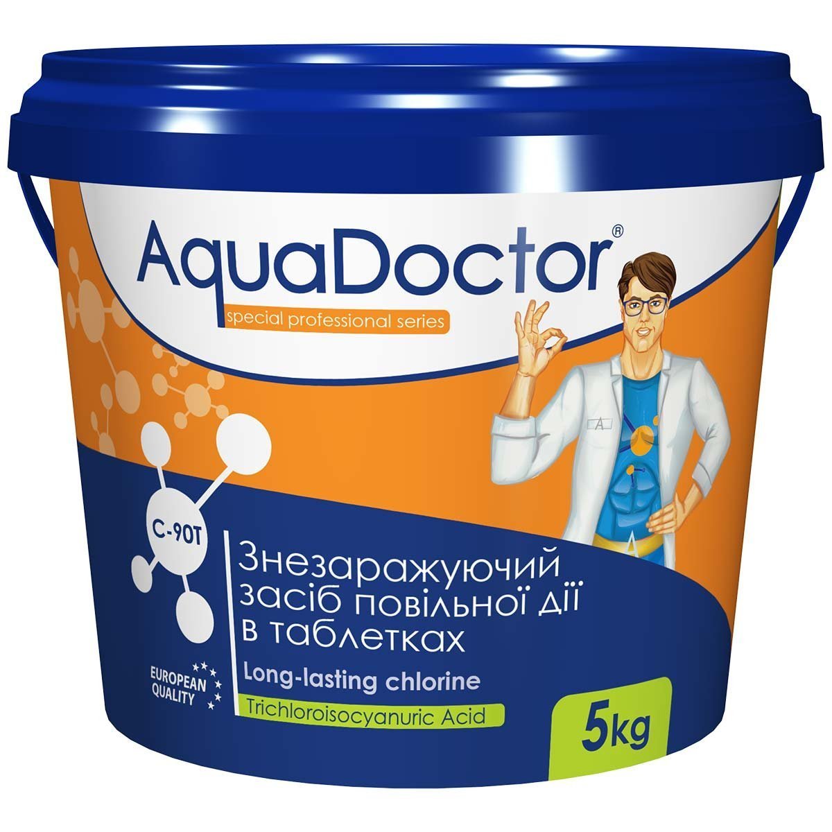 Хлор медленного действия в таблетках AquaDoctor C-90T 5 кг