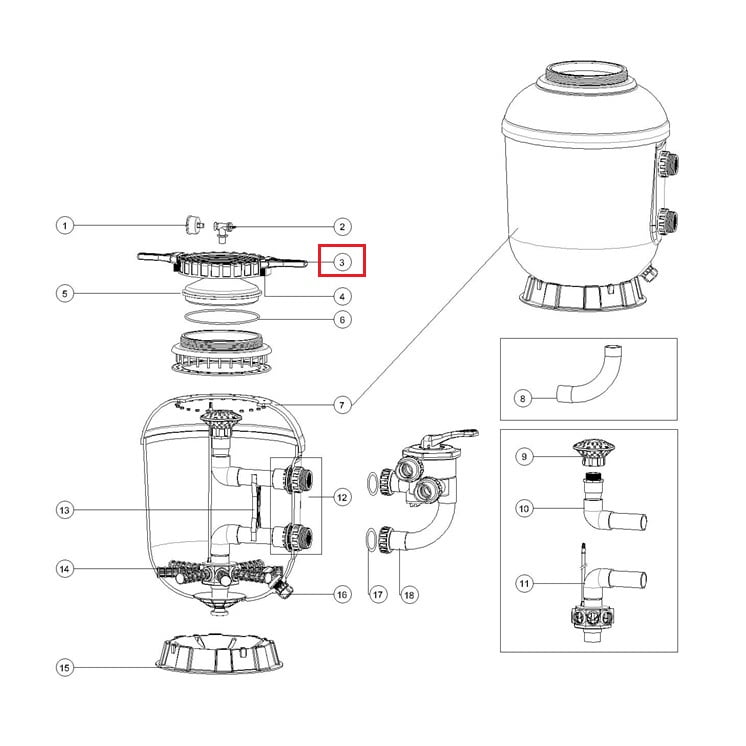 Кольцо зажимное для крышки фильтра Emaux серии SMG 500-900