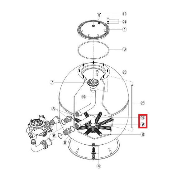 Колектор з коліном Hayward S360SLE (RRFI0016.04RRFD0310.72R)