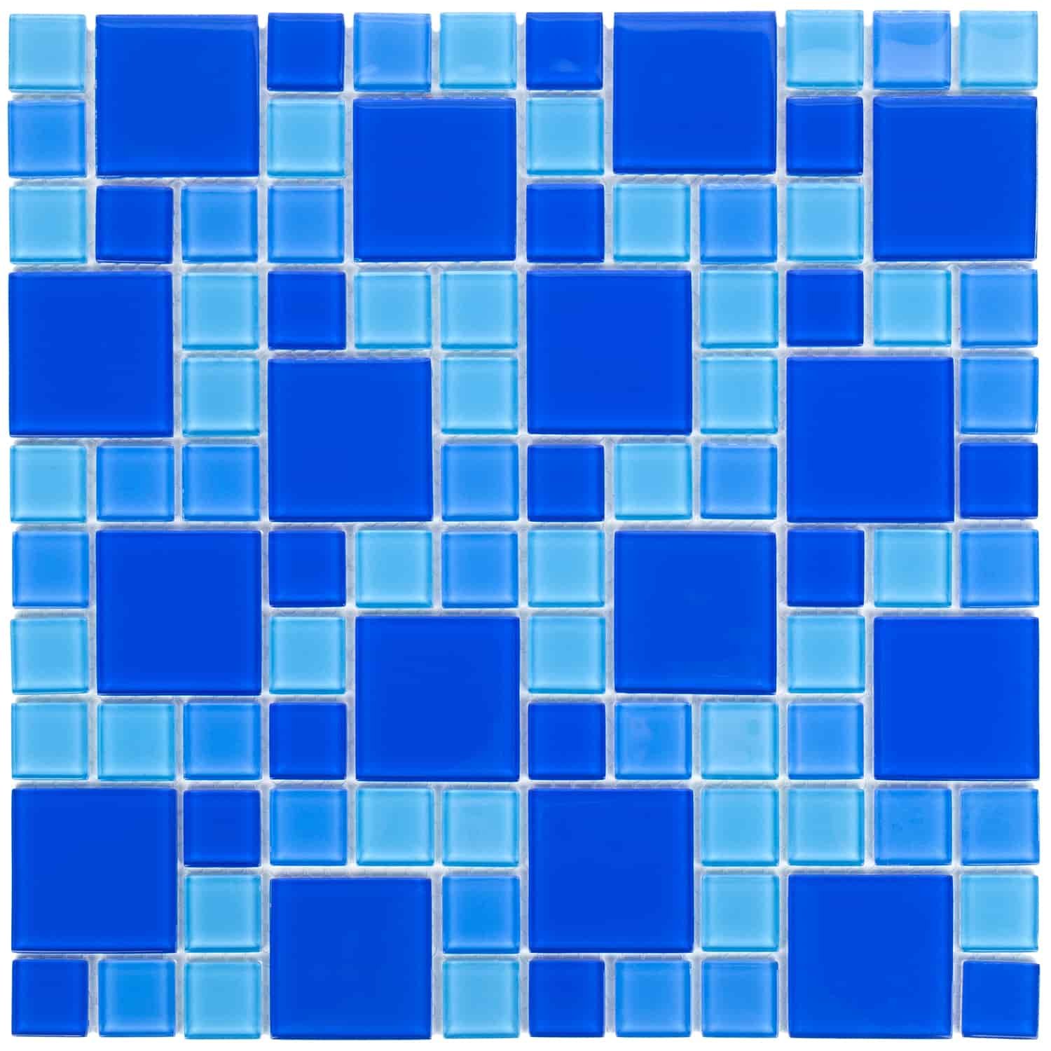 Мозаика стеклянная Aquaviva Cristall Dark Blue (23 – 48 мм)