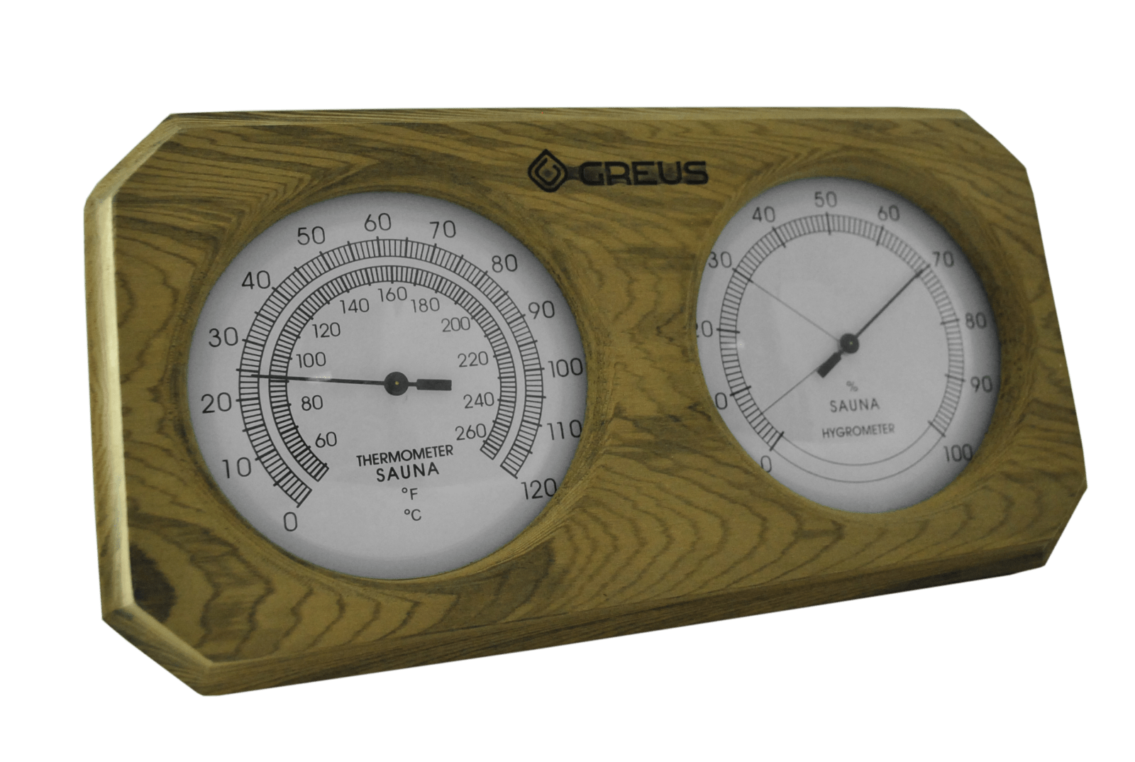Термогігрометр Greus кедр 26х14 для лазні та сауни