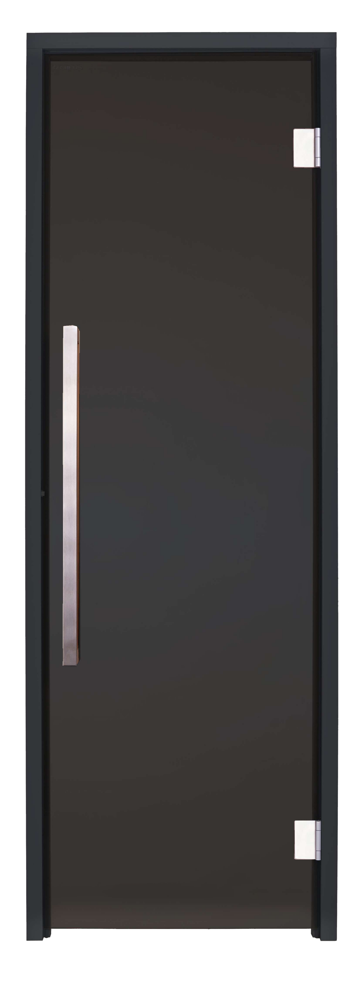 Скляні двері для хамаму GREUS Black Edition 70/200 Dark gray